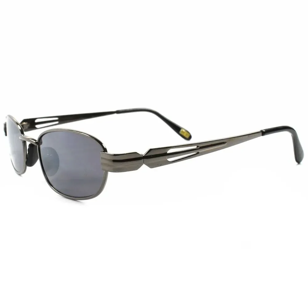 Old Fashion Vintage Retro 80s Mens Womens Gunmetal Rectangle Hipster Sunglasses